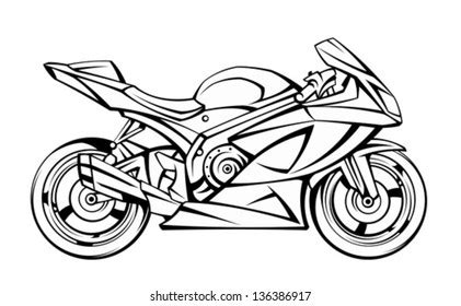 5,264 Motorbike Line Drawing Images, Stock Photos, and Vectors | Shutterstock