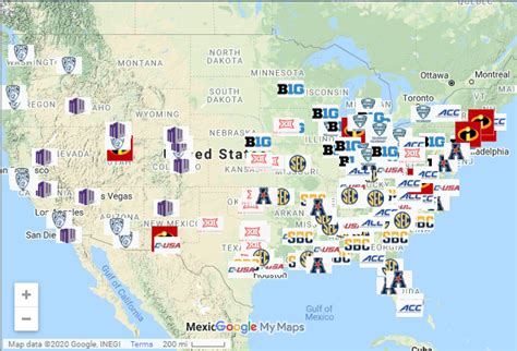 FBS Interactive Map with School Locations | TideFans.com