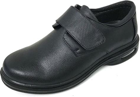 Men's Comfort Shoes Hook and Loop Air Cushion Slip Resistant Walking Restaurant Work Shoes ...