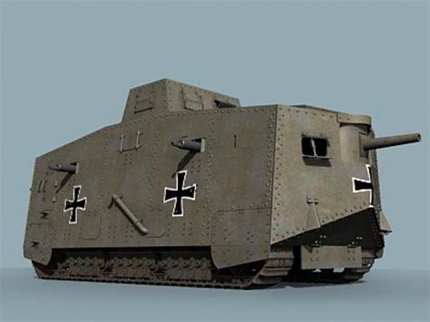 wwi german tank a7v 3d model