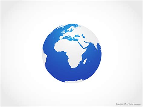 Printable Vector Map of Globe of Africa - Blue | Free Vector Maps