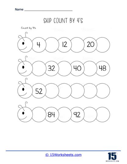 Skip Counting By 4s Worksheets - 15 Worksheets.com