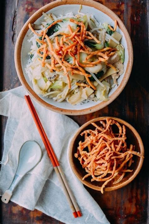 American Chicken Chow Mein with Fried Noodles - The Woks of Life