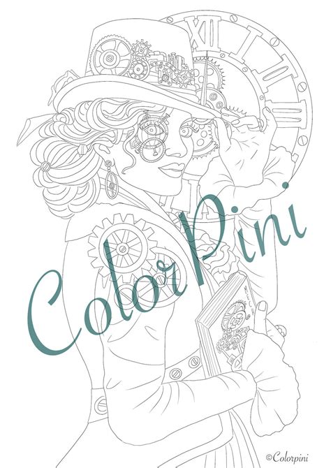STEAMPUNK TIME Printable Adult Coloring Page - Etsy Australia