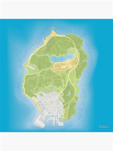 "GTA 5 Map HQ" Sticker by Raildur | Redbubble