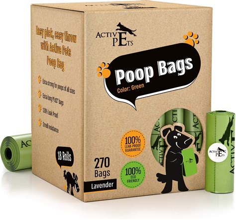 Amazon.com: Active Pets Dog Poop Bag, Extra Thick Dog Waste Bags, Leak-Proof Dog Bags For Poop ...