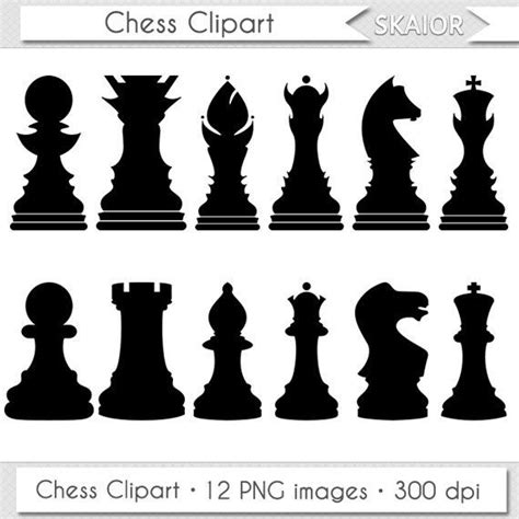 Chess Clipart Vector Chess Clip Art Digital Chess Pieces Scrapbooking ...