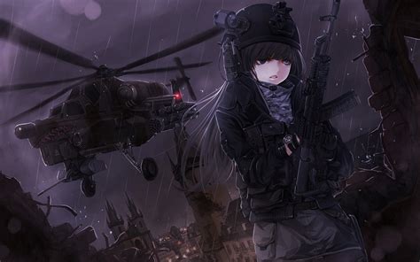 anime, Anime Girls, Gun, Helicopters Wallpapers HD / Desktop and Mobile ...