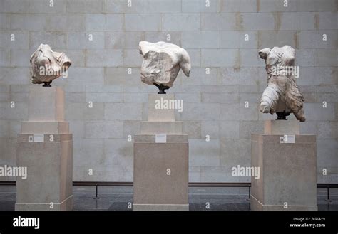 The British Museum, London. Parthenon sculptures. These fragments are known as the Elgin Marbles ...