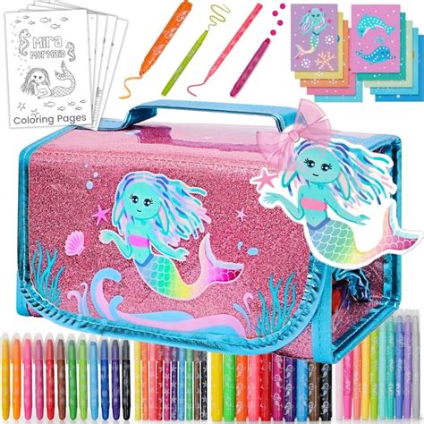 Scented Markers For Kids - Art Kits for Kids 6-9 - Mermaid Gifts For Girls, Colouring Kit ...