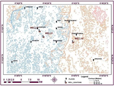 Location of map of the study area showing oil wells and ground ...