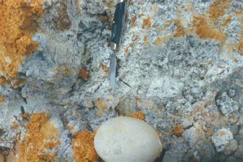 Granitic saprolite with Coastal Plain cobbles and weathered soil above ...