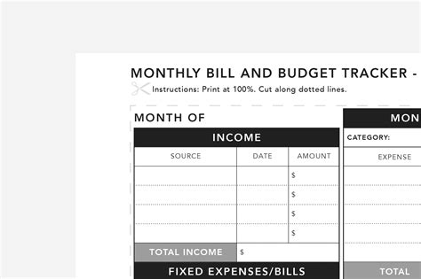 Monthly Bill and Budget Tracker PDF | Free Printable | Passion Planner