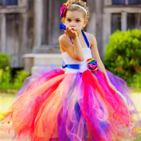 Children Girl Rainbow Tutu Dress Princess Unicorn Tutu Dresses for Little Girls Dress Up Fancy ...