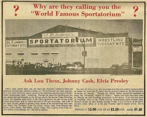 Johnny Cash sang at the Sportatorium, Dallas, Texas, 1956. | Texico, Texas history, Dallas