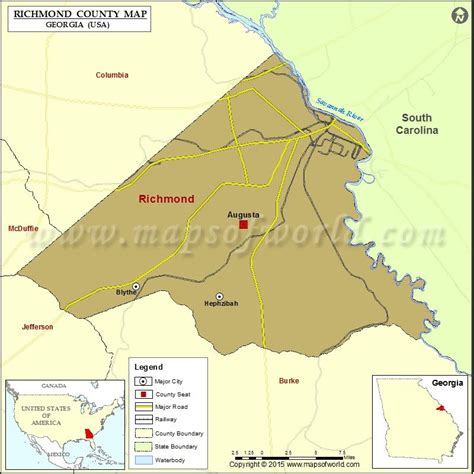 Explore the detailed Map of Richmond County Georgia. The Printable Richmond County Map, Georgia ...