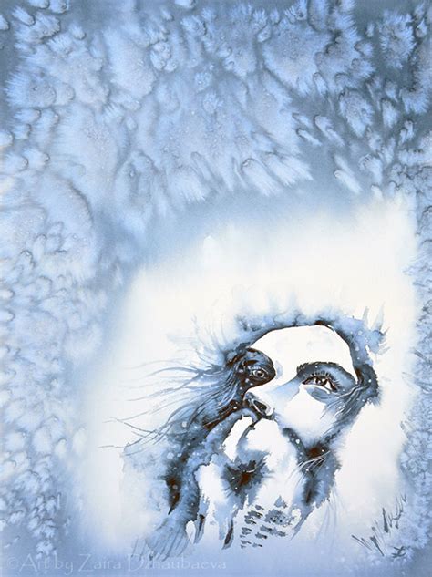 Snow fine art print snow woman portrait Christmas | Etsy