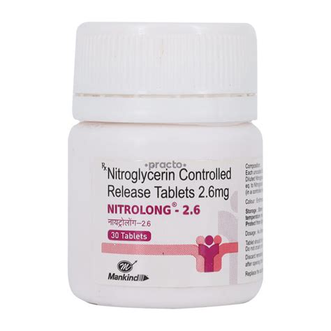 Nitrolong 2.6 MG Tablet - Uses, Dosage, Side Effects, Price, Composition | Practo