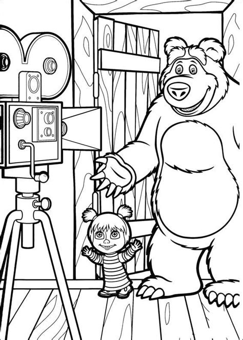 Masha and the Bear Coloring Pages 9 | Bear coloring pages, Coloring pages, Masha and the bear