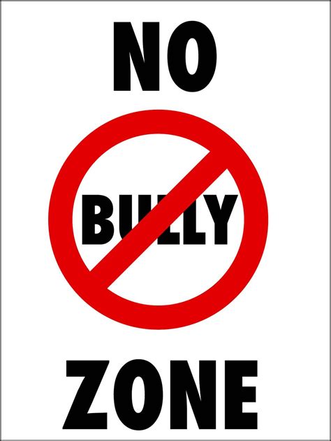 No Bully Zone Sign - New Signs