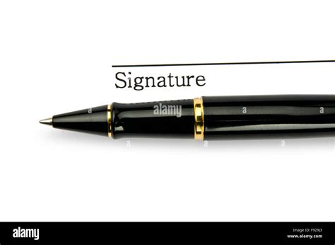 Pen and signature isolated on white Stock Photo - Alamy