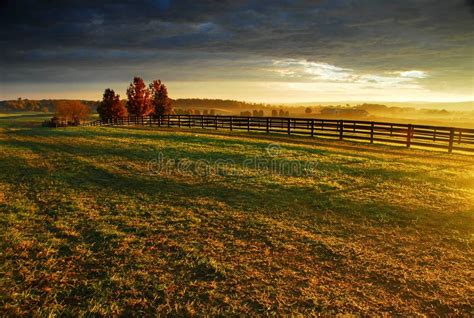 Country sunrise stock photo. Image of fence, clouds, rees - 1535186