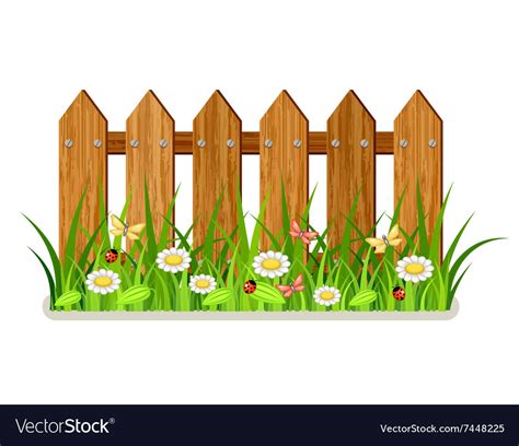 Wooden fence Royalty Free Vector Image - VectorStock