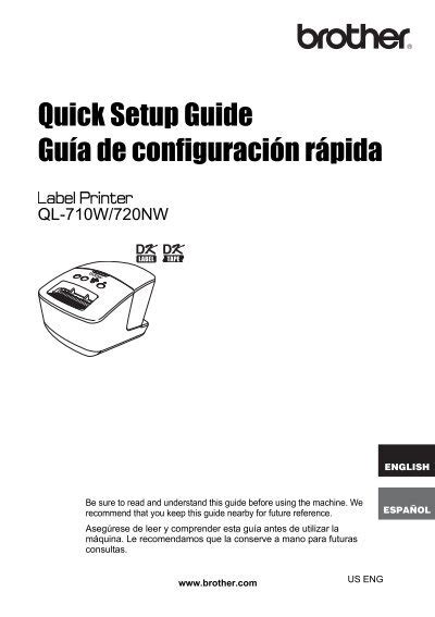 Brother QL-720NW - Quick Setup Guide