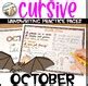 Cursive Handwriting Practice Pages Monthly Seasonal - OCTOBER | TPT