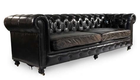 Black leather chesterfield sofa 1