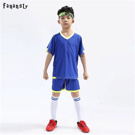 Cheap football jerseys kids custom boys soccer jersey breathable football uniforms voetbal tenue ...