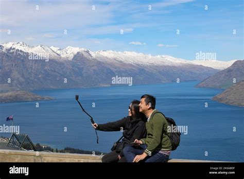 Lake Wakatipu, Queenstown , New Zealand. Tourists enjoy activities on Lake Wakatipu, Queenstown ...