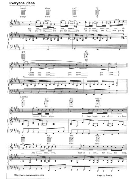 Free Far Away-Nickelback Piano Sheet Music Preview 2 - Free Piano Sheet Music & Piano Chords ...