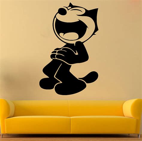 Felix The Cat Vinyl Sticker Felix Cat Wall Decal Cartoon Decals Wall Vinyl Decor /6fbr/ | Felix ...