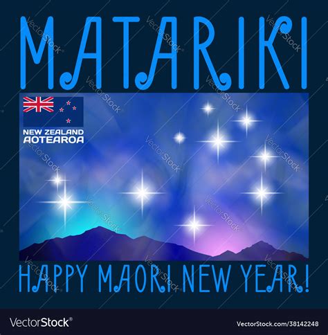 Matariki happy maori new year bright radiant Vector Image