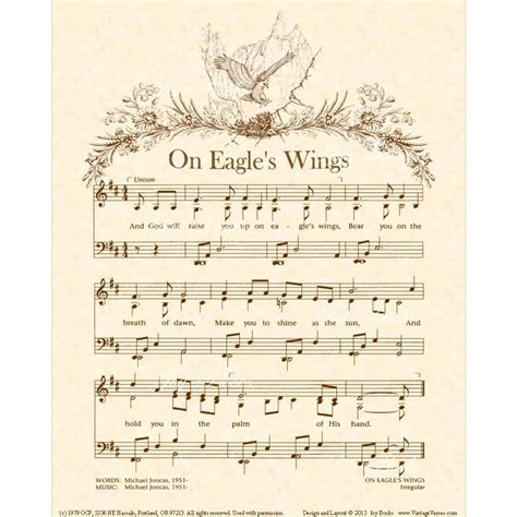 On Eagle's Wings Hymn Wall Art Custom