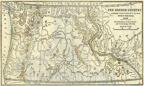 Historic Map : 1846 The Oregon County. After the Treaty with Great ...