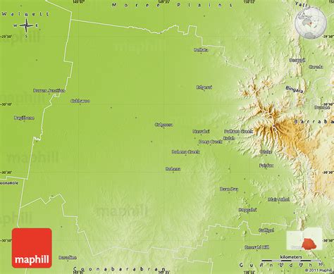 Physical Map of Narrabri