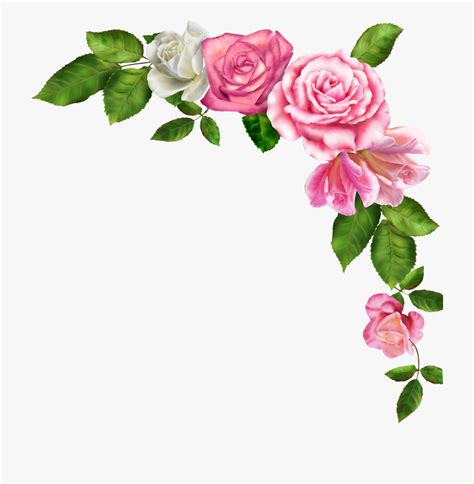 Victorian Pink Rose Border Clip Art