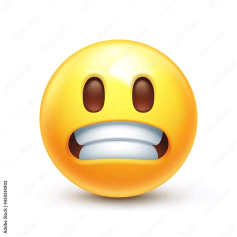 Grimacing emoji. Awkward emoticon with clenched teeth, "I didn’t do ...