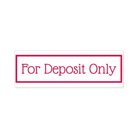 "For Deposit Only" Rubber Stamp | Zazzle.com