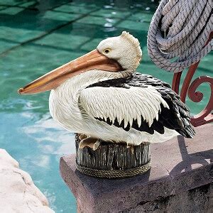 Ocean's Perch Pelican Statue - Resin Garden Statues