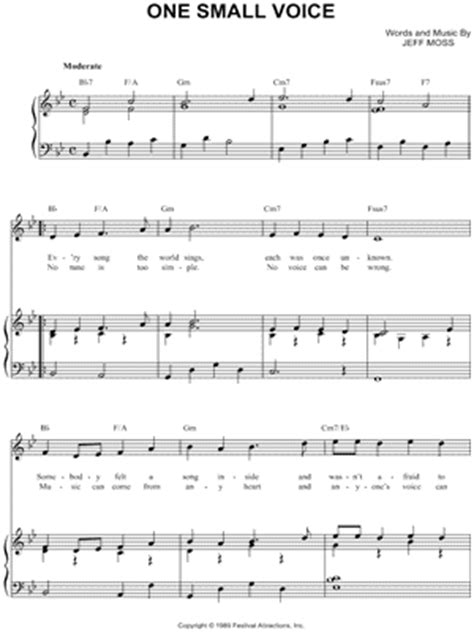 "One Small Voice" Sheet Music - 2 Arrangements Available Instantly - Musicnotes