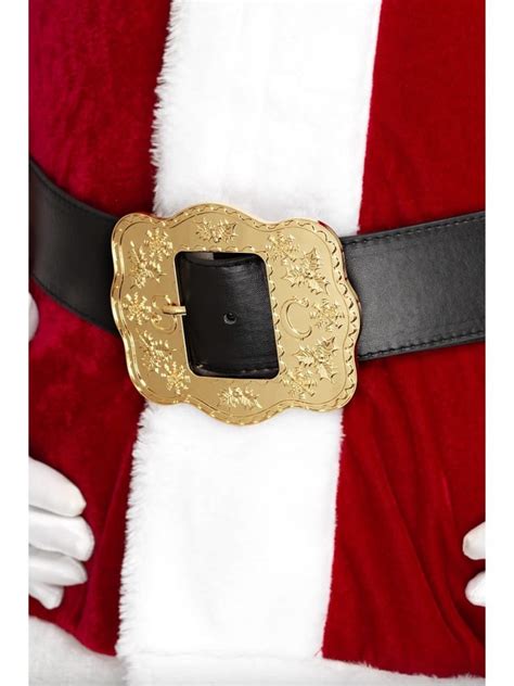 Deluxe Santa Belt, Black, with Ornate Buckle