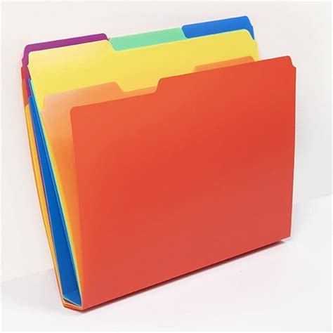 Plastic Color Folders,Plastic File Folders Colored 12 Pack Poly Tab File Folders Letter Size ...