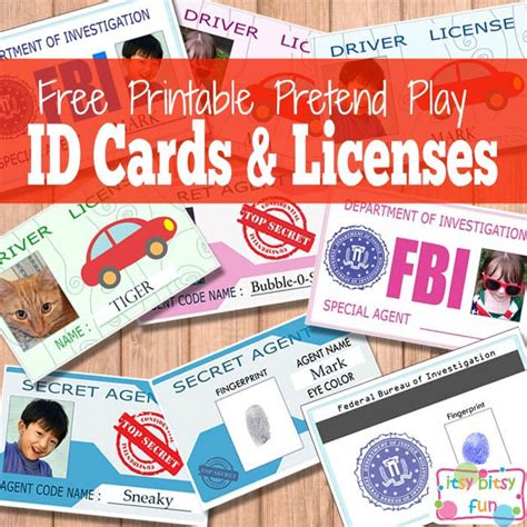 Free Printable Licenses and ID Cards For Kids - itsybitsyfun.com