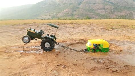 Tractor Pulling Out Autorickshaw Stuck in Mud | Tractor Stuck in Mud | CS king toy - YouTube