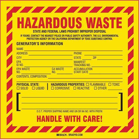 Printable Hazardous Waste Label Template Philippines - Printable Templates