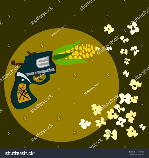 Popcorn Gun: vector de stock (libre de regalías) 614869133 | Shutterstock