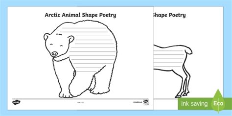 Arctic Animals Shape Poetry (teacher made)